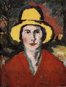 Kasimir Malevich The Woman wear the hat in yellow Sweden oil painting artist
